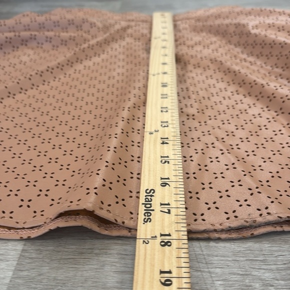 Faux leather Anthropologie skirt Sz 8 windowpane above knee Sunday in Brooklyn - Picture 6 of 9